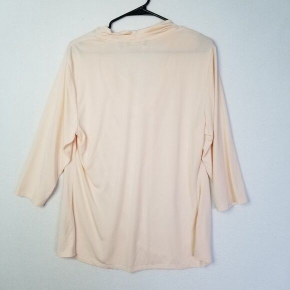 Lisa Rinna Collection Blouse 3/4 Sleeves Draped Neck Women's Size Large - Picture 4 of 6